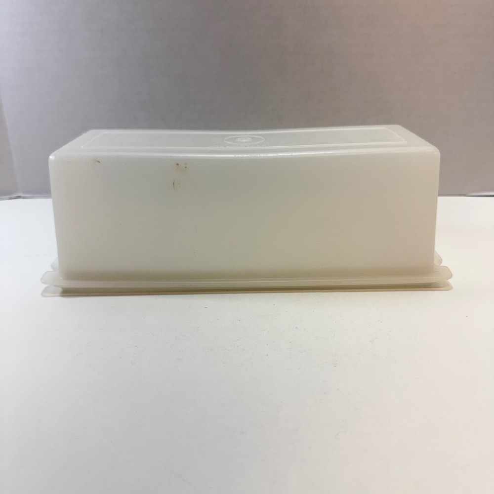 Tupperware Butter Keeper Dish Vintage 1 lb Sheer White 519-1 Velveeta Cheese